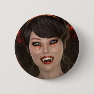 Chapa Redonda De 5 Cm Dama vampiro