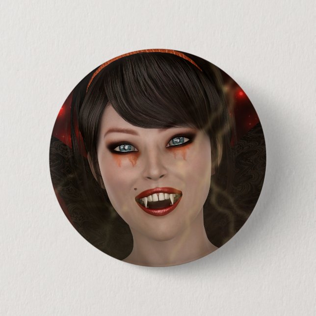 Chapa Redonda De 5 Cm Dama vampiro (Anverso)