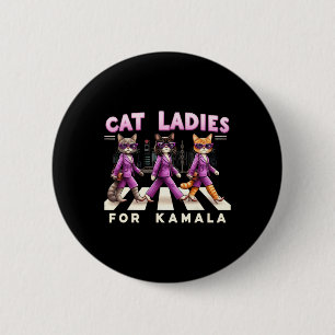 Chapa Redonda De 5 Cm Damas De Kamala Votando Kamala Harris 2024 Cat Lo