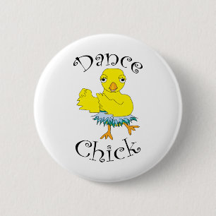 Chapa Redonda De 5 Cm Dance Chick Text