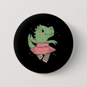 Chapa Redonda De 5 Cm Dancing T-rex Dinosaur Llerina Para Llet Bailarín 