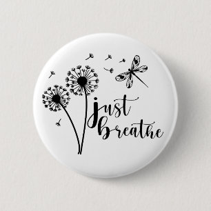 Chapa Redonda De 5 Cm Dandelion Dragonfly respira