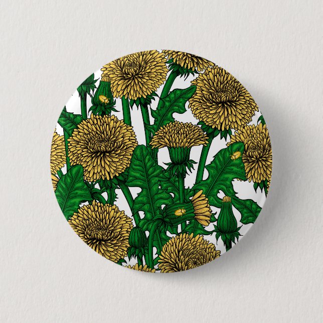 Chapa Redonda De 5 Cm Dandelions sobre blanco (Anverso)