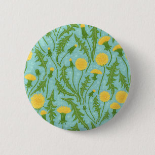 Chapa Redonda De 5 Cm Dandelions, verde, amarillo y azul