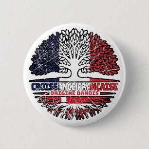 Chapa Redonda De 5 Cm Danés Dinamarca Bandera de raíces de árboles de Fr
