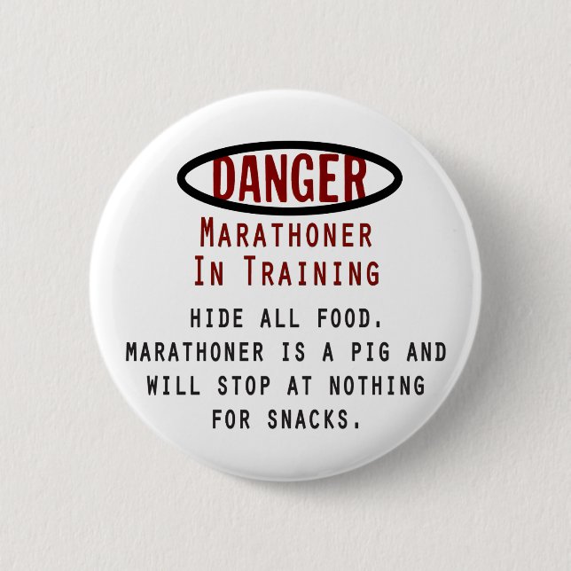 Chapa Redonda De 5 Cm Danger Marathoner (Anverso)