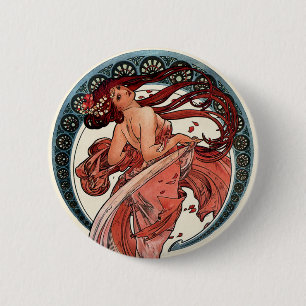 Chapa Redonda De 5 Cm Danza de Alfons Mucha 1898
