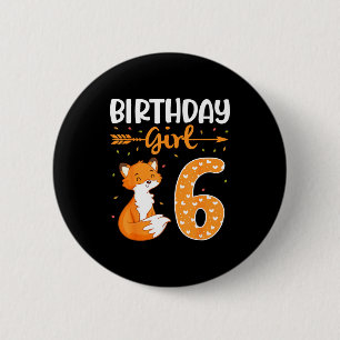 Chapa Redonda De 5 Cm Danza de la flecha del zorro feliz cumpleaños niña