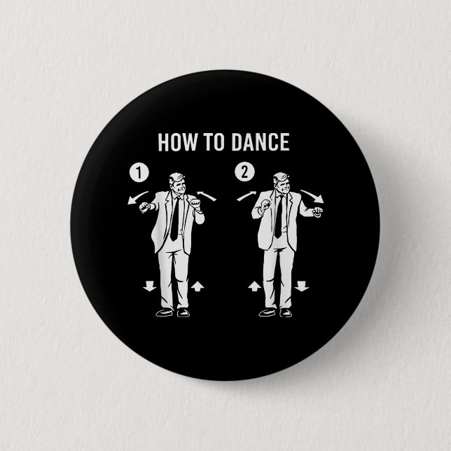 Chapa Redonda De 5 Cm Danza divertida de Trump (Anverso)