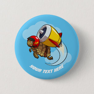 Chapa Redonda De 5 Cm Daredevil Flying Tortoise con un Personalizado Jet