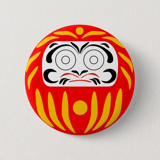 Chapa Redonda De 5 Cm Daruma de japón tradicional (Anverso)