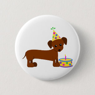Chapa Redonda De 5 Cm DaschundBDay
