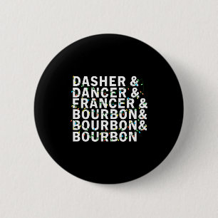 Chapa Redonda De 5 Cm Dasher Retro Bailarín Prancer Bourbon Navidad Dive
