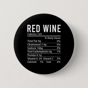 Chapa Redonda De 5 Cm Datos Nutricionales del Vino Tinto Divertidos Coin