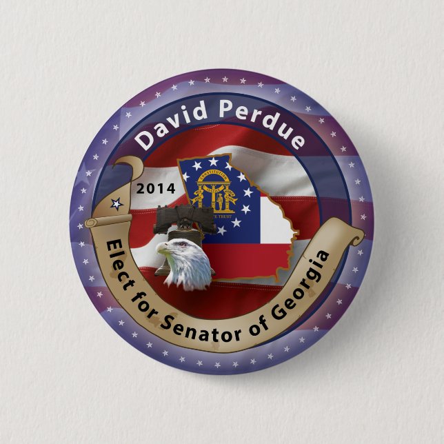 Chapa Redonda De 5 Cm David Perdue (Anverso)