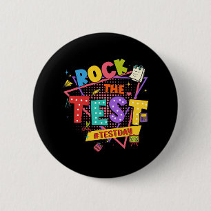 Chapa Redonda De 5 Cm Day Rock The Test Motivational Students Teachers