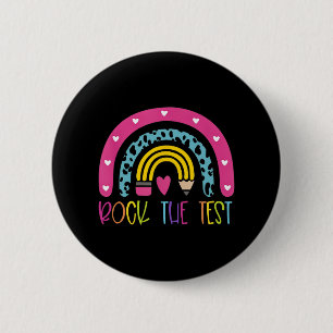 Chapa Redonda De 5 Cm Day Rock The Test Teacher Testing Day Rainbow Teac