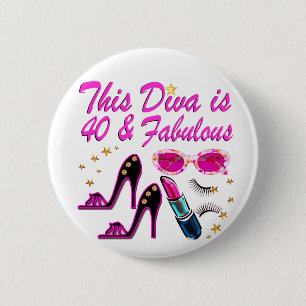 CHAPA REDONDA DE 5 CM DAZZLING 40TH DIVA