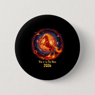 Chapa Redonda De 5 Cm De Caballo de Fuego Celeste Lunar Chino