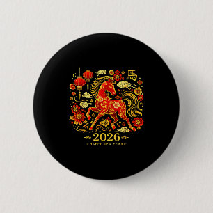 Chapa Redonda De 5 Cm De Celebración del Caballo del Zodiaco Chino