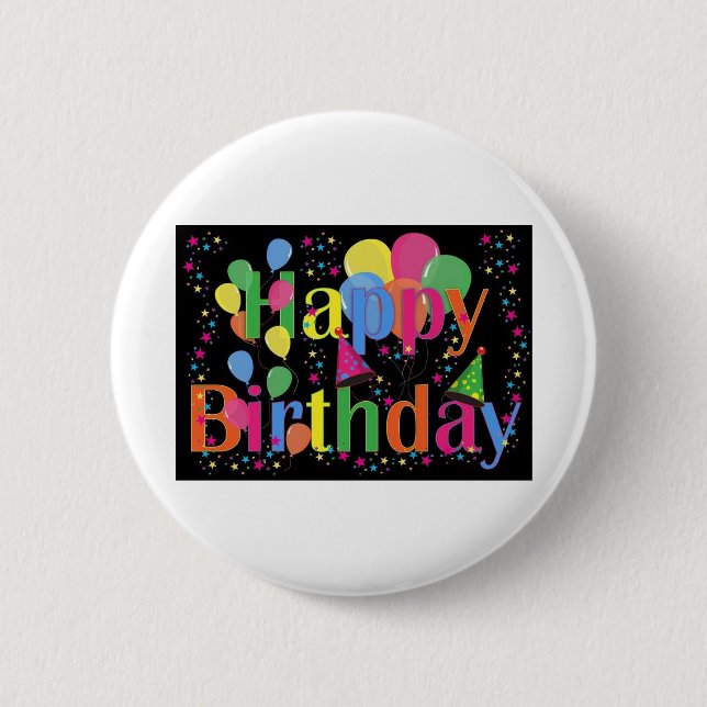 Chapa Redonda De 5 Cm 🎂 de cumpleaños feliz (Anverso)