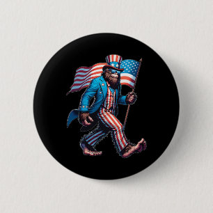 Chapa Redonda De 5 Cm De Julio Bigfoot Sasquatch Bandera Patriótica Esta
