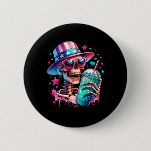 Chapa Redonda De 5 Cm De Julio Skeleton Retro Trendy Mom Skull Mama Life