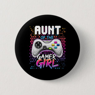 Chapa Redonda De 5 Cm De La Chica Gamer Videojuego De Cumpleaños Gif