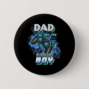 Chapa Redonda De 5 Cm De La Partida De Videojuego De Cumpleaños P