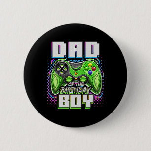 Chapa Redonda De 5 Cm De La Partida De Videojuego De Cumpleaños P