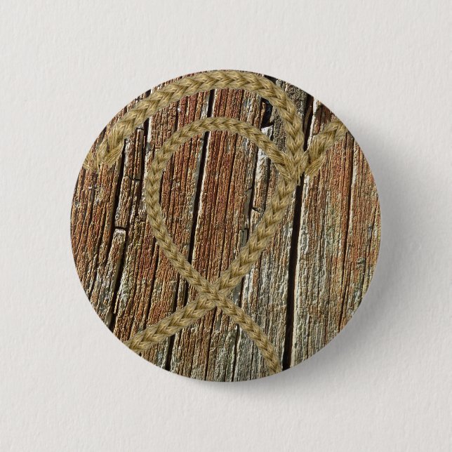 Chapa Redonda De 5 Cm De madera romántico enredada corazones entrelazada (Anverso)