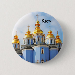 Chapa Redonda De 5 Cm De oro hace frente en de catedral en Kiev, Kiev