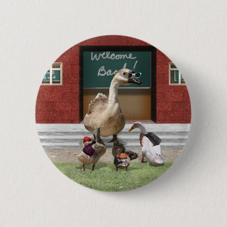 Chapa Redonda De 5 Cm ¡De vuelta a la escuela, Patos pequeños!