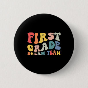Chapa Redonda De 5 Cm De vuelta a la escuela Primer grado El equipo Groo