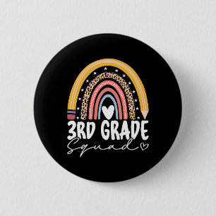 Chapa Redonda De 5 Cm De vuelta a la escuela Rainbow 3er grado Squad