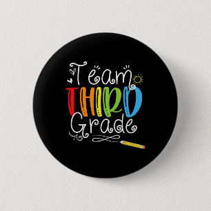 Chapa Redonda De 5 Cm De Vuelta Al Equipo Escolar Tercer Grado Maestra E