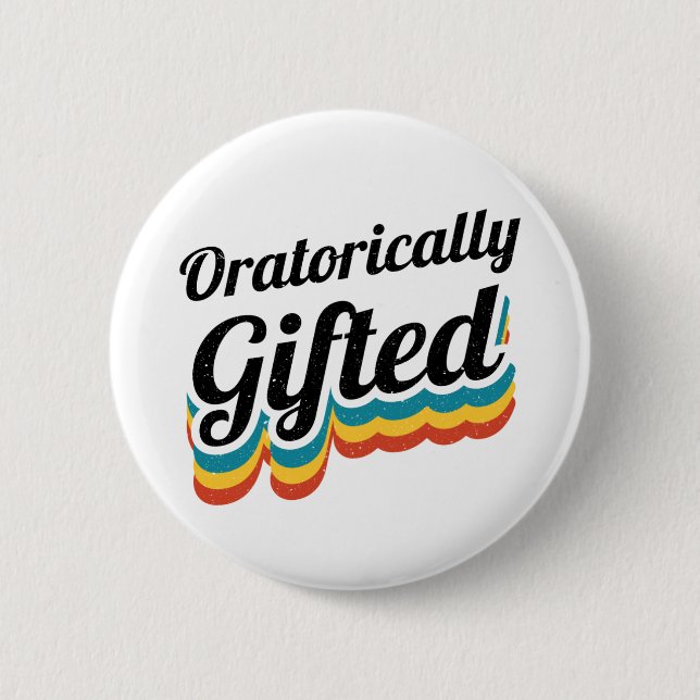 Chapa Redonda De 5 Cm Debate del equipo de debate con regalo oral (Anverso)