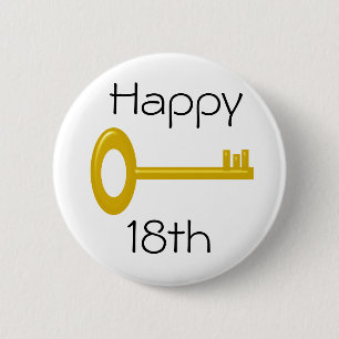 Chapa Redonda De 5 Cm Décimo octava insignia feliz del cumpleaños