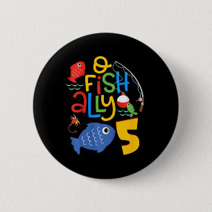 Chapa Redonda De 5 Cm Decoraciones de cumpleaños para niños O-fish-ally