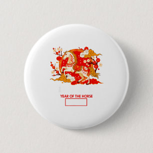 Chapa Redonda De 5 Cm Decoraciones del Caballo del Zodiaco Chino 2026 Añ