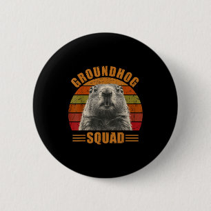 Chapa Redonda De 5 Cm Decoraciones del Día de la Marmota 2025 Retro Anti