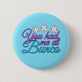 Chapa Redonda De 5 Cm Dedo de juego de Bunco lindo Noche de los dados az