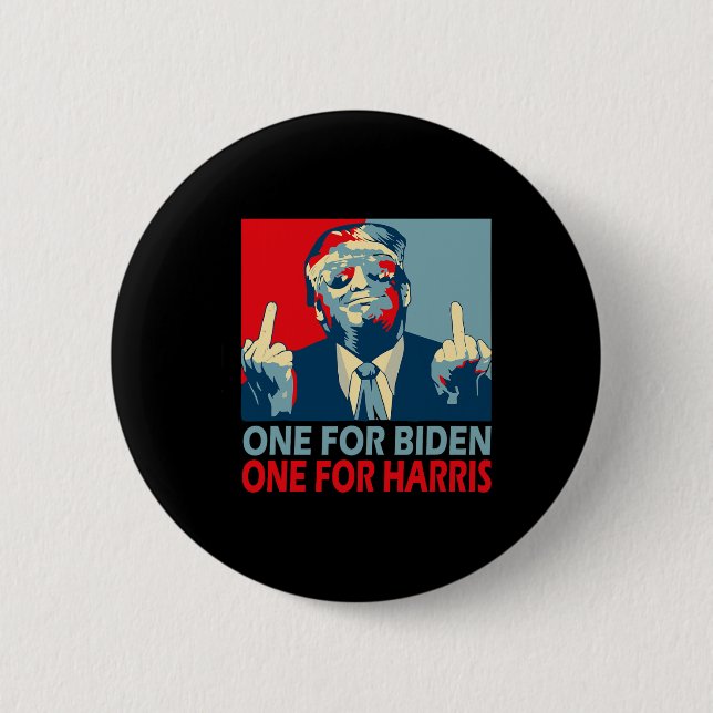 Chapa Redonda De 5 Cm Dedo medio Biden Harris Fla republicana norteameri (Anverso)