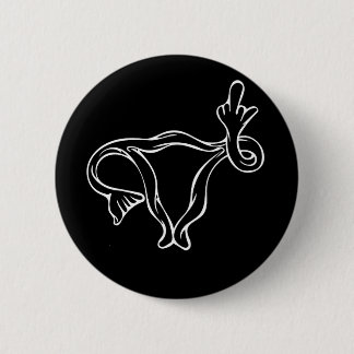 Chapa Redonda De 5 Cm Dedo medio Uterus Pro-elección