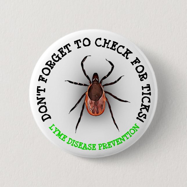 Chapa Redonda De 5 Cm Deer Tick Lyme Disease Awareness Button (Anverso)