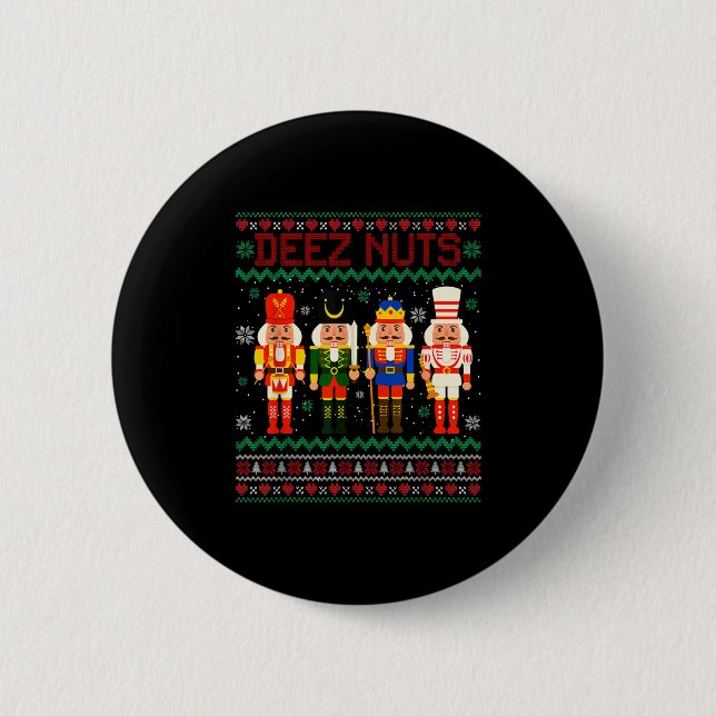 Chapa Redonda De 5 Cm Deez Nutcracker Nut Shirny Navidades graciosos Xma (Anverso)