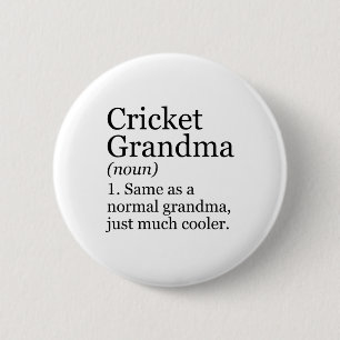 Chapa Redonda De 5 Cm Definición de abuela de cricket divertida sarcásti