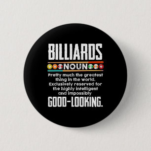 Chapa Redonda De 5 Cm Definición de Billiards - Divertido Billiard 8 Bal