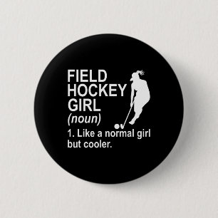 Chapa Redonda De 5 Cm Definición de chica de hockey sobre hierba 
