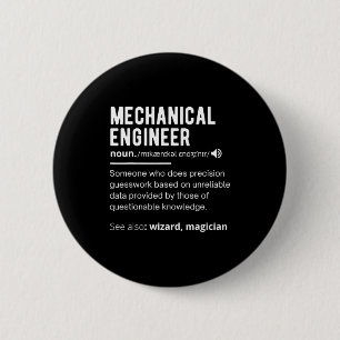 Chapa Redonda De 5 Cm Definición divertida de ingeniero mecánico Ingenie